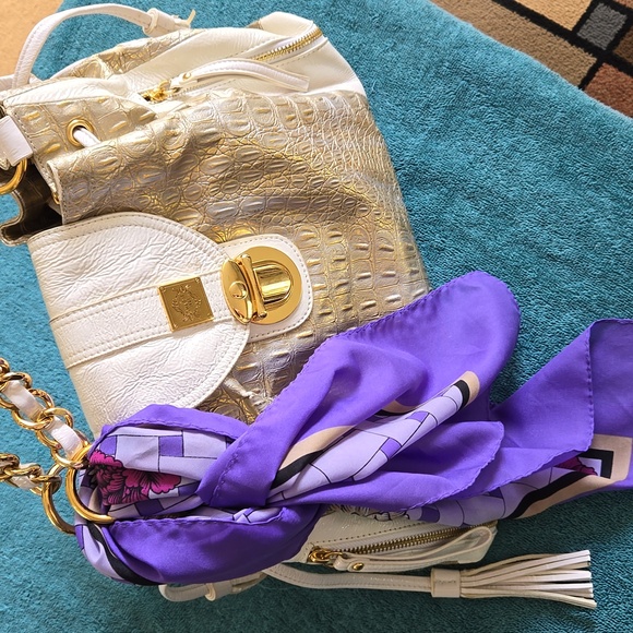 Leonardi Accessories - LEONARDI Italian Scarf 30" x 30" Lavender&Rose Vintage